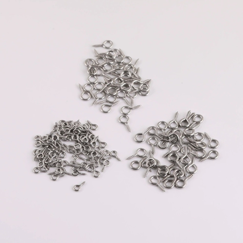 304 Stainless Steel Threaded Sheep's Eye Nails 9-word Ring Screws Sheep's Eye Diy Jewelry