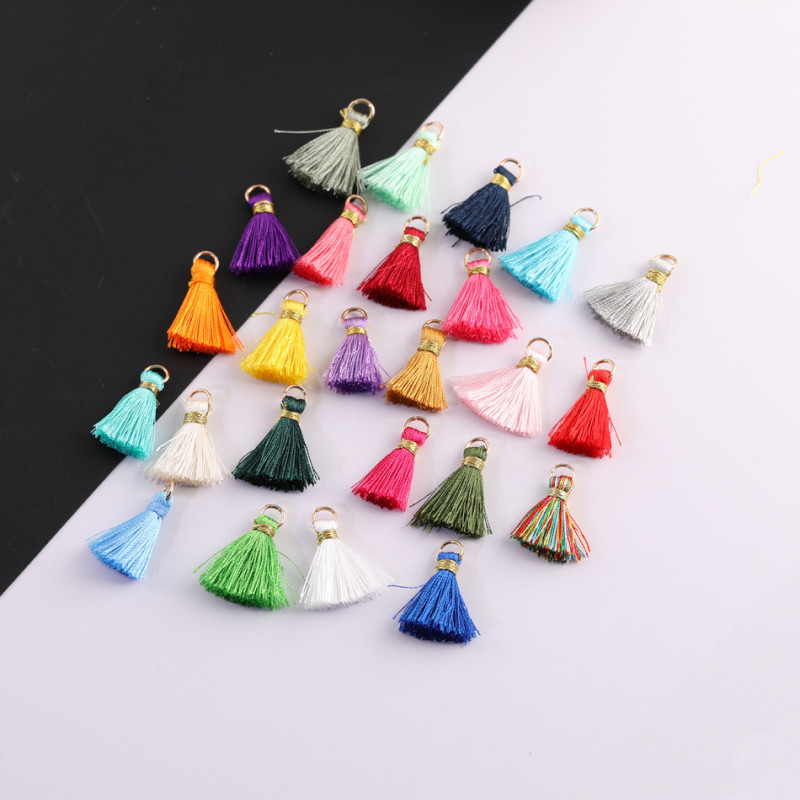 Colored Circle Gold Thread Small Tassel Bohemian Diy Mini Hanging Wedding Box Fan