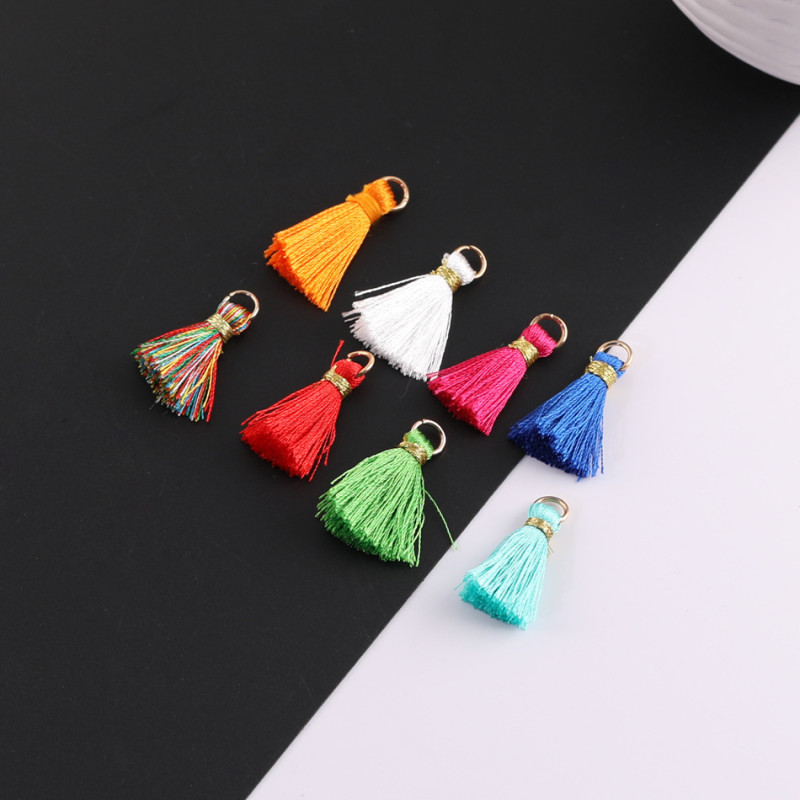 Colored Circle Gold Thread Small Tassel Bohemian Diy Mini Hanging Wedding Box Fan
