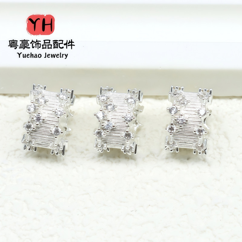 18k Gold-plated High Color Retention Zircon Large Hole Spacer Beads Passepartout Wheel