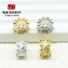 18k Gold-plated High Color Retention Zircon Large Hole Spacer Beads Passepartout Wheel