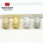 18k Gold-plated High Color Retention Zircon Large Hole Spacer Beads Passepartout Wheel