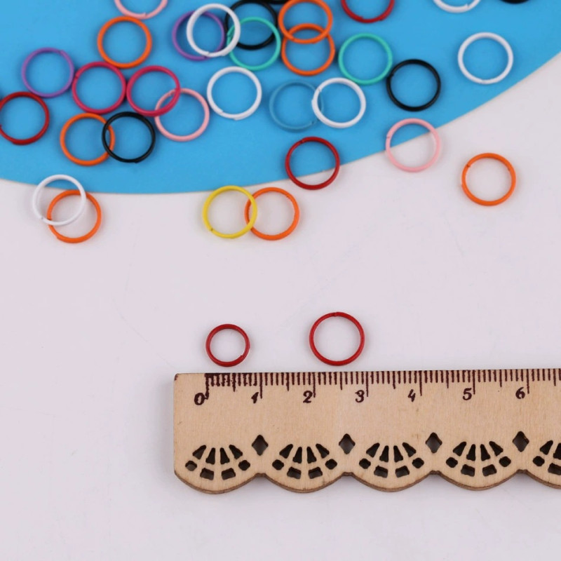 8mm10mm Color Painted Iron Single Circle Double Connecting Diy Keychain Bracelet Necklace