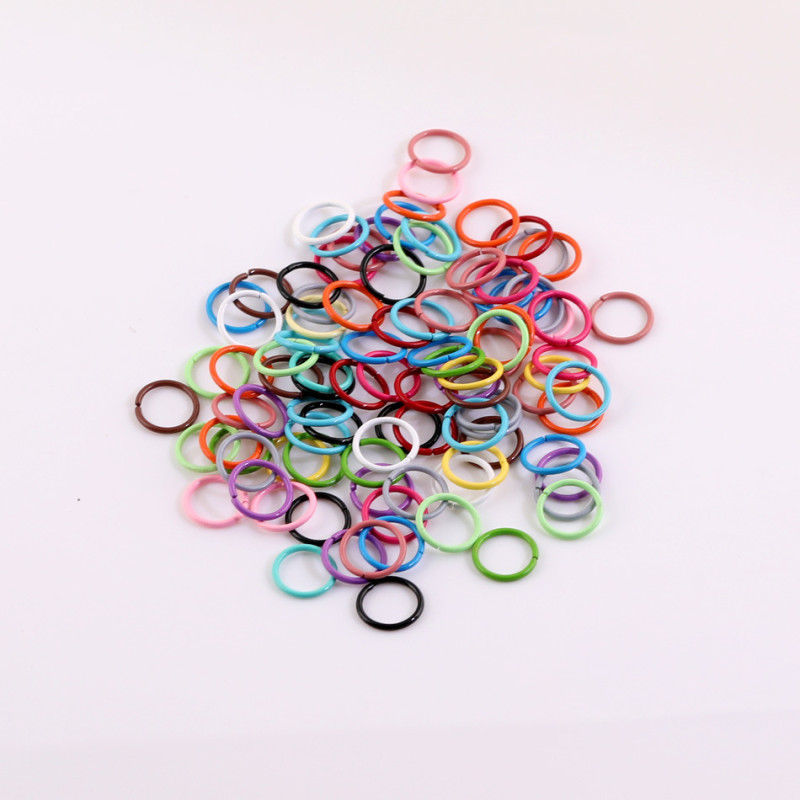 8mm10mm Color Painted Iron Single Circle Double Connecting Diy Keychain Bracelet Necklace