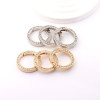35mm Zinc Alloy Diamond Crystal Spring Ring Open Key Chain Round Buckle Car Key Jewelry