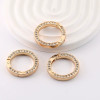 35mm Zinc Alloy Diamond Crystal Spring Ring Open Key Chain Round Buckle Car Key Jewelry
