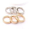 35mm Zinc Alloy Diamond Crystal Spring Ring Open Key Chain Round Buckle Car Key Jewelry