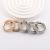35mm Zinc Alloy Diamond Crystal Spring Ring Open Key Chain Round Buckle Car Key Jewelry