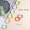 Diy Colorful Round Bear Spring Buckle Keychain Versatile Cute Fresh Backpack Pendant