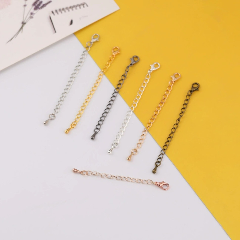 7cm Extension Chain with Lobster Buckle Water Drop Tail Diy Handmade Necklace Bracelet