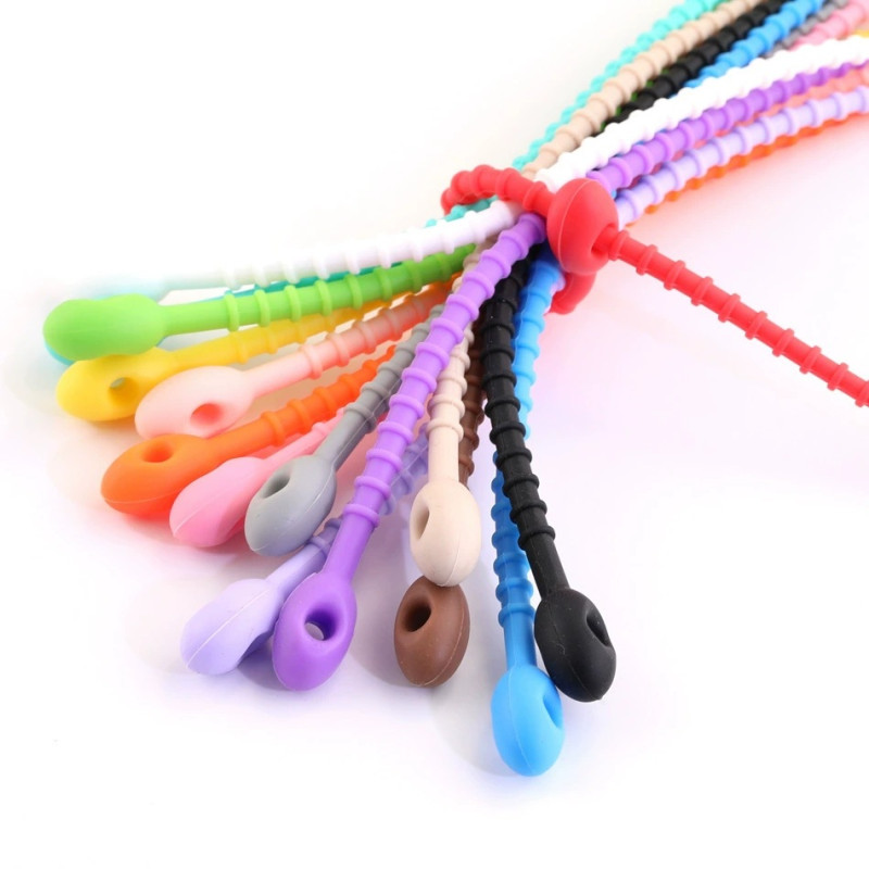 21cm color silicone tie tadpole diy bag keychain doll pendant data cable jewelry