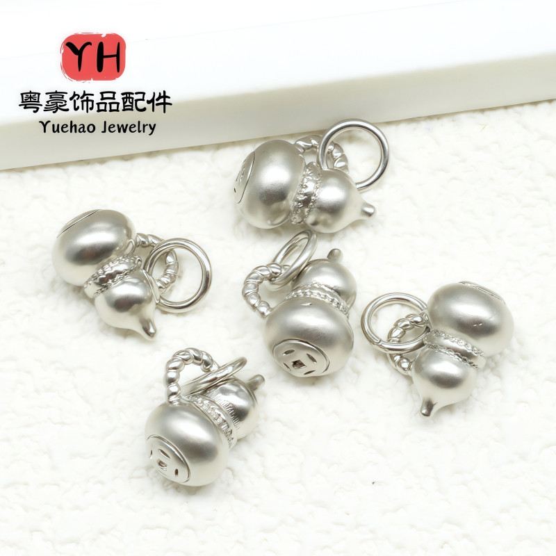 18k Sand Gold Color-preserving Ancient Gourd Pendant Bracelet Necklace Diy Handmade