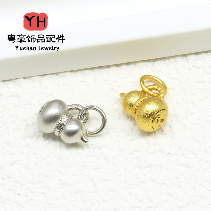 18k Sand Gold Color-preserving Ancient Gourd Pendant Bracelet Necklace Diy Handmade
