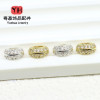 Color-preserving 18k Gold-plated Zircon Double-row Barrel Beads Spacer Wheel Diy Handmade