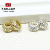 Color-preserving 18k Gold-plated Zircon Double-row Barrel Beads Spacer Wheel Diy Handmade
