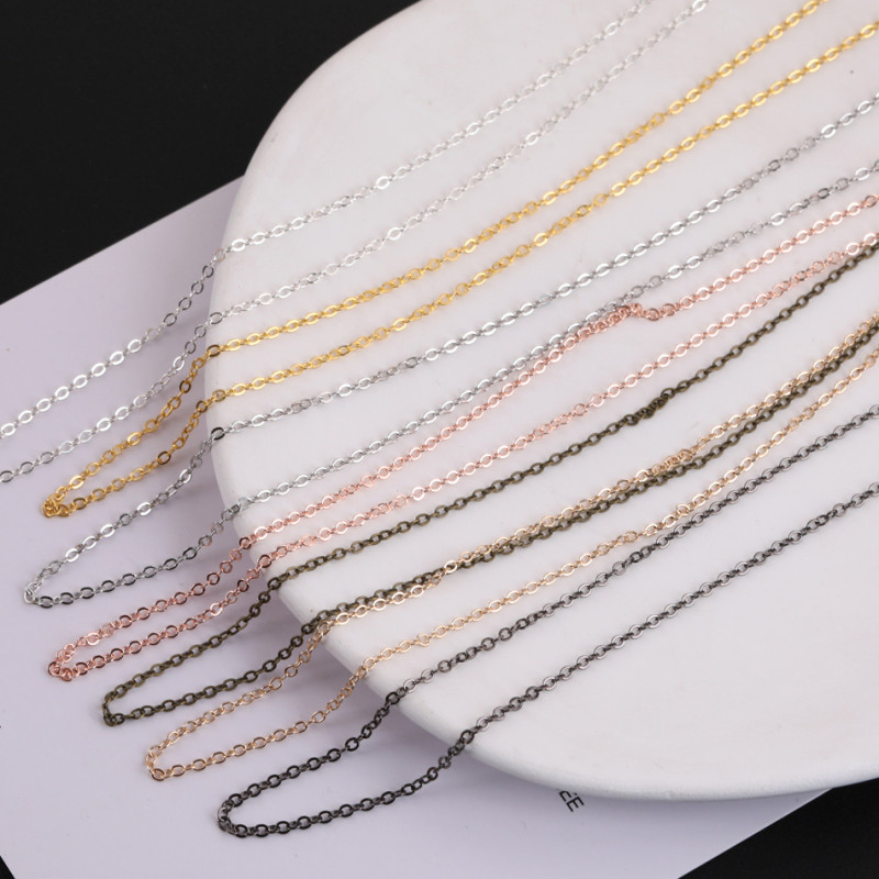 2mm Flat O-shaped Chain O-shaped Thin Clavicle Tassel Diy Handmade Necklace Bracelet