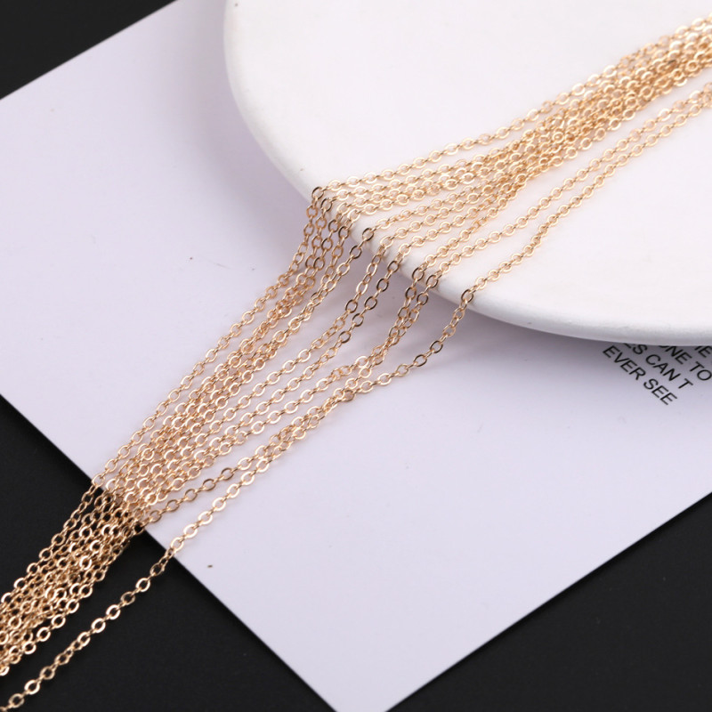 2mm Flat O-shaped Chain O-shaped Thin Clavicle Tassel Diy Handmade Necklace Bracelet