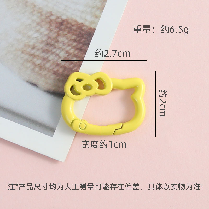 Solid Color Cute Bow Cat Spring Keychain Kt Diy Bag Pendant Accessories