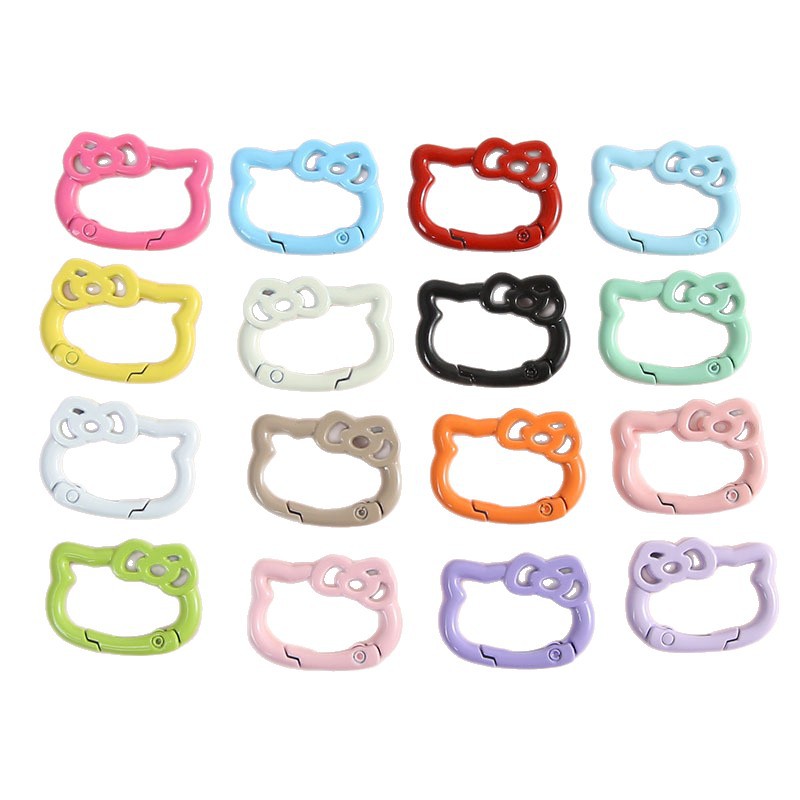 Solid Color Cute Bow Cat Spring Keychain Kt Diy Bag Pendant Accessories