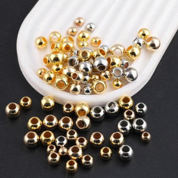 8mm-12mmccb Beads Large Hole Smooth Plastic Round Spaced Diy Jewelry Loose Bead