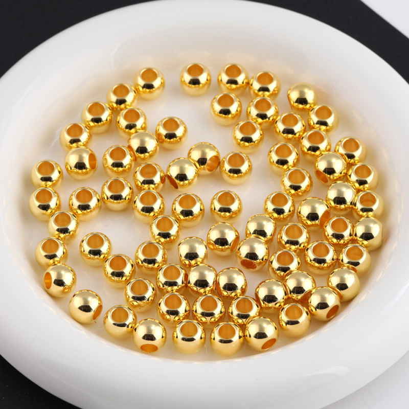 8mm-12mmccb Beads Large Hole Smooth Plastic Round Spaced Diy Jewelry Loose Bead