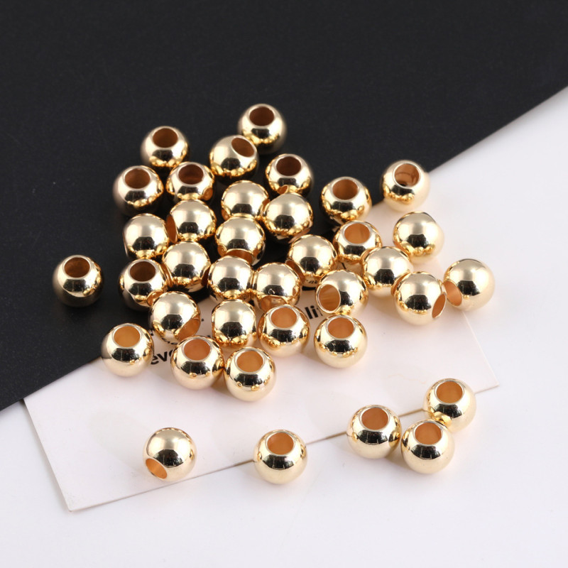 8mm-12mmccb Beads Large Hole Smooth Plastic Round Spaced Diy Jewelry Loose Bead