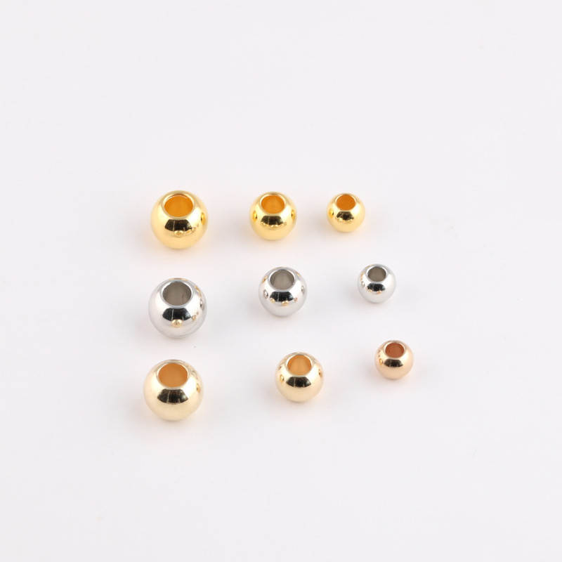 8mm-12mmccb Beads Large Hole Smooth Plastic Round Spaced Diy Jewelry Loose Bead