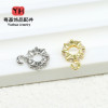 14k Gold-filled Color-preserving Micro-paved Zircon Large Hole Drill Ring with Hanging