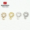 14k Gold-filled Color-preserving Micro-paved Zircon Large Hole Drill Ring with Hanging
