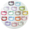 Cute Lace Kt Bow Cat Spring Buckle Drip Glaze Opening Diy Keychain Bag Pendant Accessories