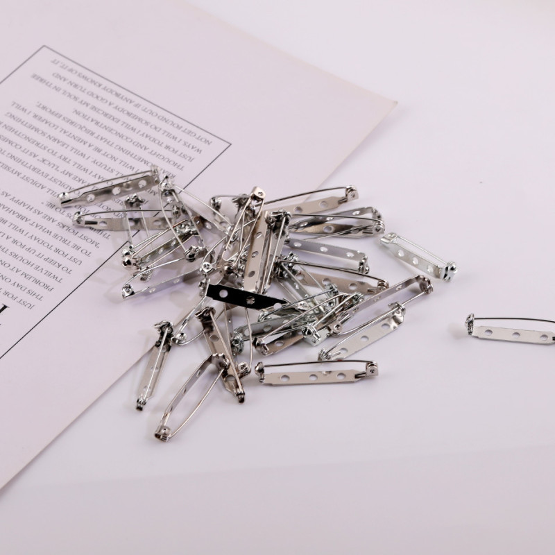 Multi-specification White K Hole Pin Safety Pin Metal Simple Pin with Lock Brooch Holder