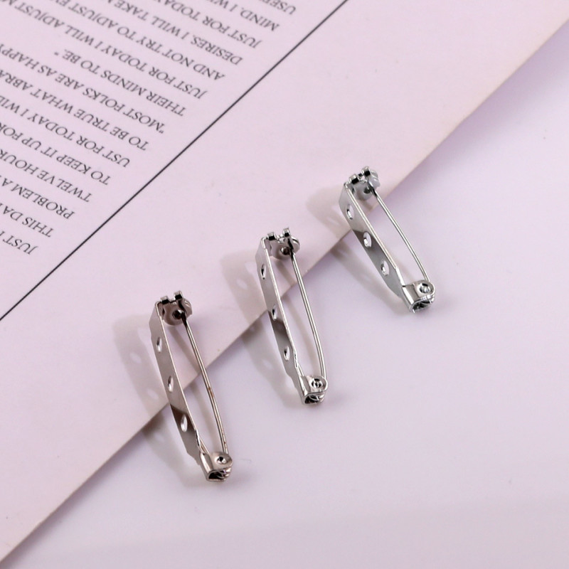 Multi-specification White K Hole Pin Safety Pin Metal Simple Pin with Lock Brooch Holder
