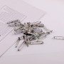 Multi-specification White K Hole Pin Safety Pin Metal Simple Pin with Lock Brooch Holder