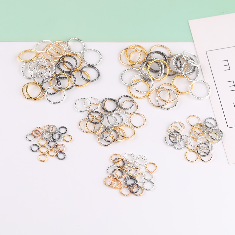 Multi-specification Metal Embossed Ring Single Circle Pattern Connecting Diy Jewelry Open