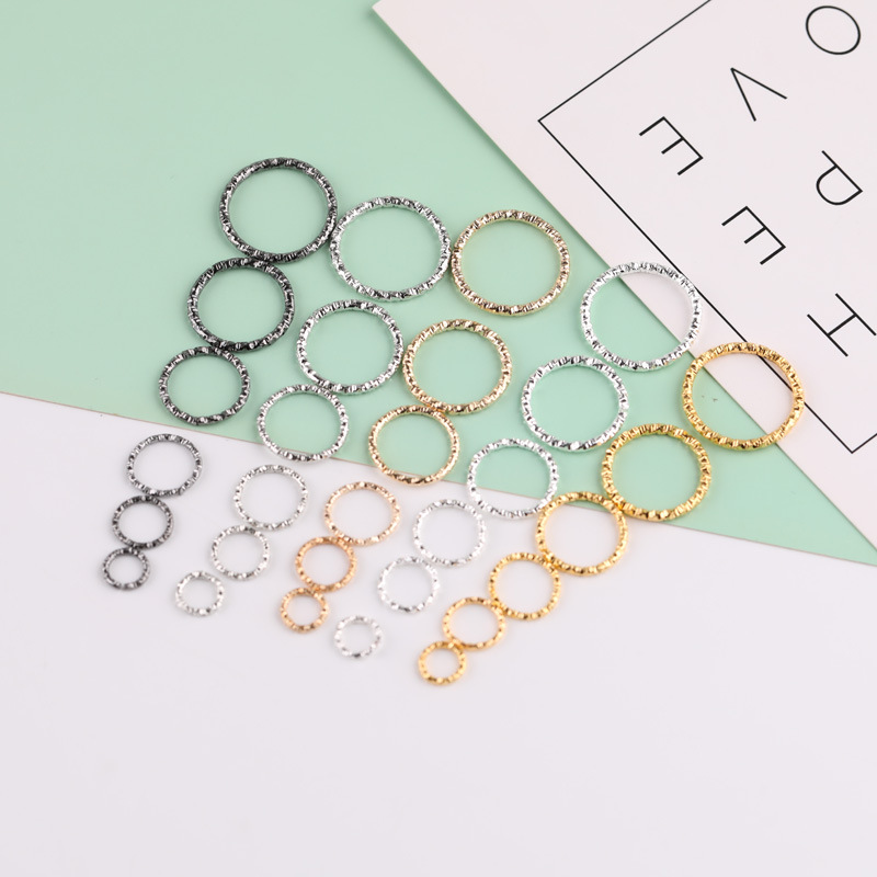 Multi-specification Metal Embossed Ring Single Circle Pattern Connecting Diy Jewelry Open