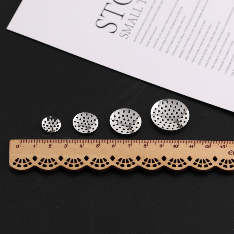 12-25mm Round Hollow Tray Mesh Base Diy Brooch Hair Accessories Hand-beaded Clothing