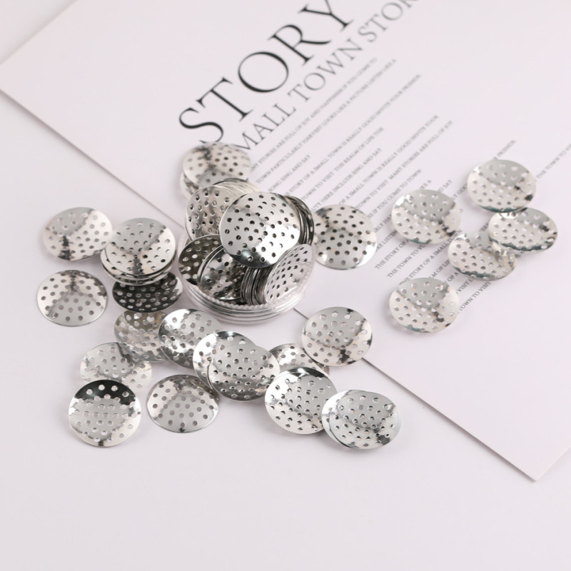 12-25mm Round Hollow Tray Mesh Base Diy Brooch Hair Accessories Hand-beaded Clothing