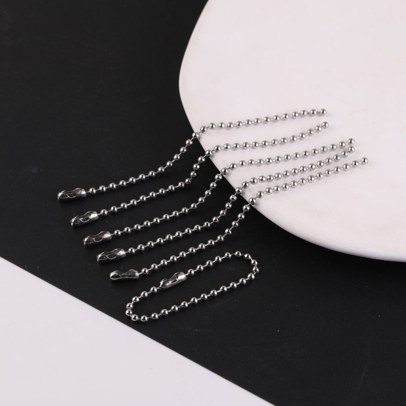 2.4mm 304 Stainless Steel Bead Chain Tag Wave Ready-made Pendant Accessories