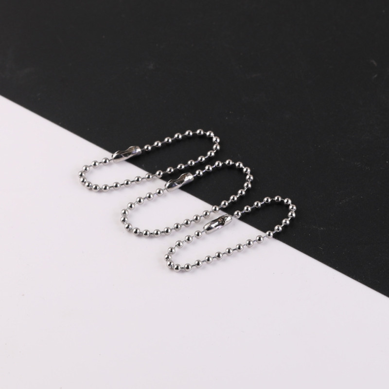 2.4mm 304 Stainless Steel Bead Chain Tag Wave Ready-made Pendant Accessories