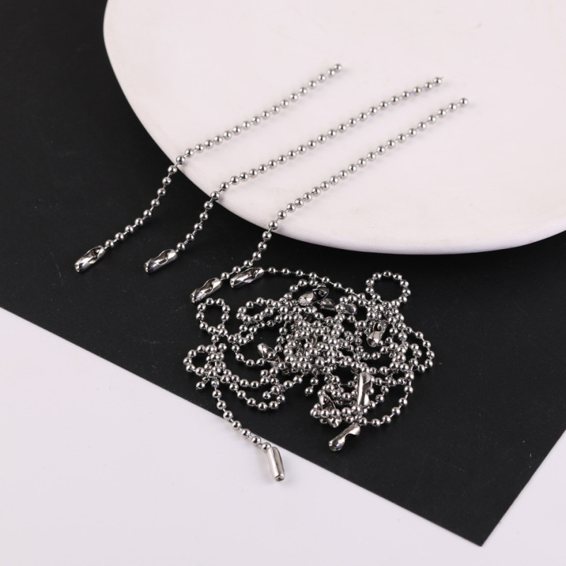 2.4mm 304 Stainless Steel Bead Chain Tag Wave Ready-made Pendant Accessories