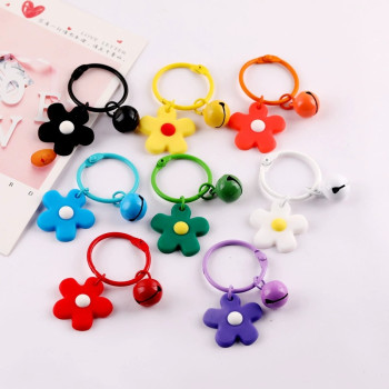 Cute Colorful Silicone Small Flower Bells, Painted Book Rings, Key Diy Bag Holiday Gift