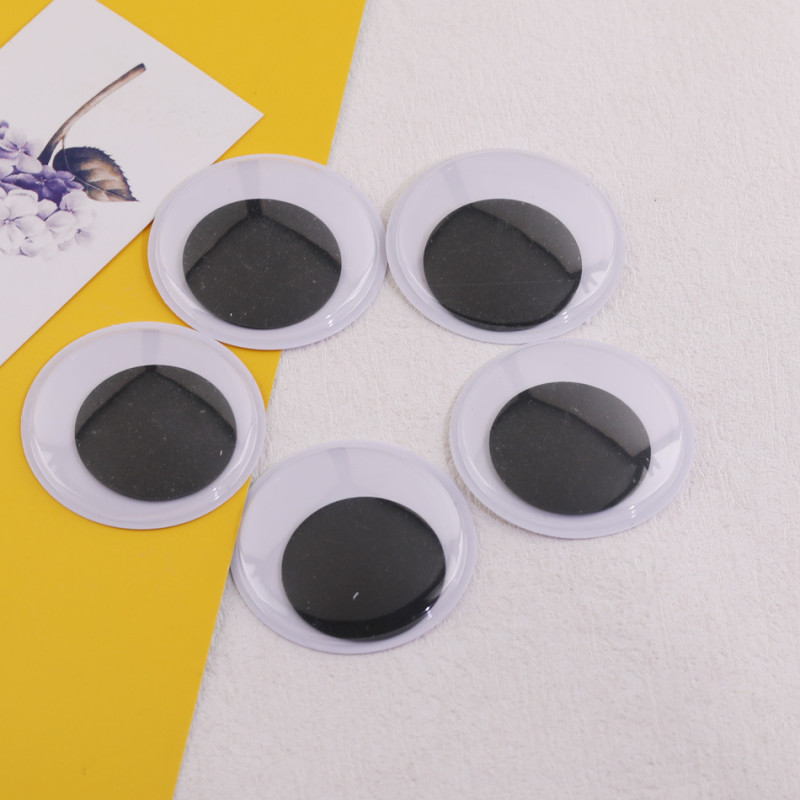 4-50mm Black and White Eye Stickers with Adhesive Backing Movable Eyeball Diy Toy Doll