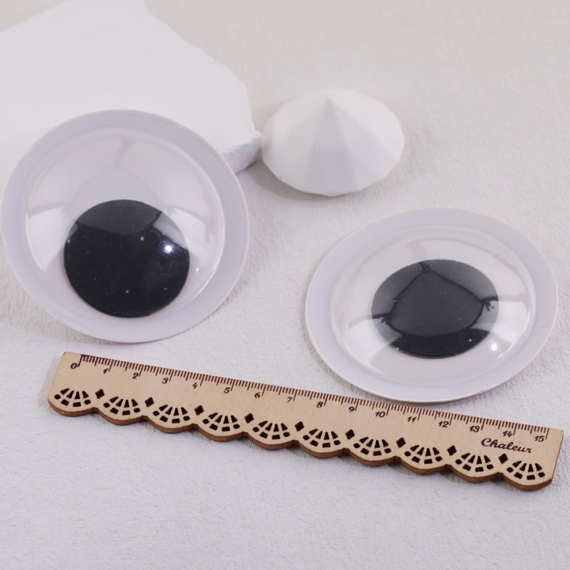 4-50mm Black and White Eye Stickers with Adhesive Backing Movable Eyeball Diy Toy Doll