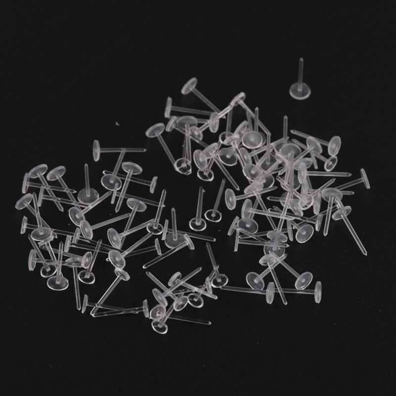 Transparent Plastic Flat Earrings Resin Non-allergenic Invisible Ear Piercing Accessories