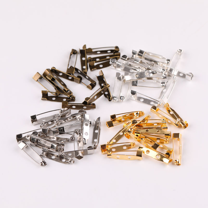 15-40mm Multi-color Metal Pin Corsage Badge Simple Brooch Clothing Pin Buckle Diy Jewelry