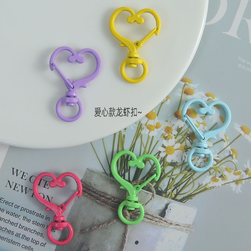 Direct Sales Colorful Love Style Lobster Buckle Handmade Diy Keychain Bag Ready-made