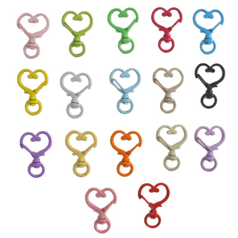 Direct Sales Colorful Love Style Lobster Buckle Handmade Diy Keychain Bag Ready-made