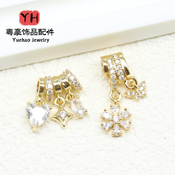 14k Gold-filled Color-protected Inlaid Zircon Lift Tassel Separator Bead Diy Bracelet