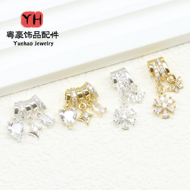 14k Gold-filled Color-protected Inlaid Zircon Lift Tassel Separator Bead Diy Bracelet
