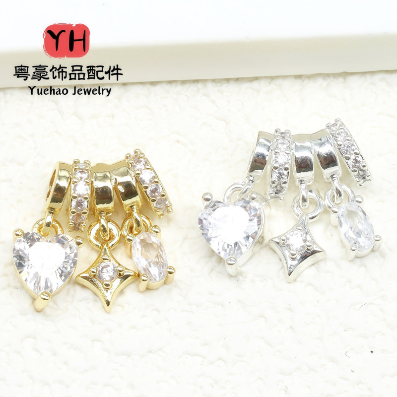14k Gold-filled Color-protected Inlaid Zircon Lift Tassel Separator Bead Diy Bracelet